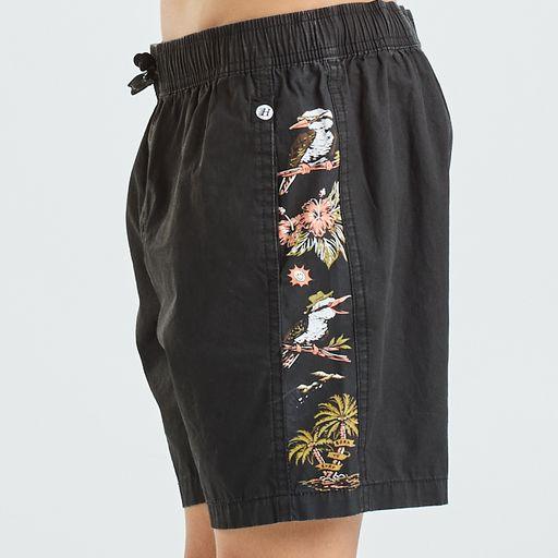 THE MAD HUEYS VACAY YOUTH VOLLEY SHORT - VINTAGE BLACK - The Kids Store