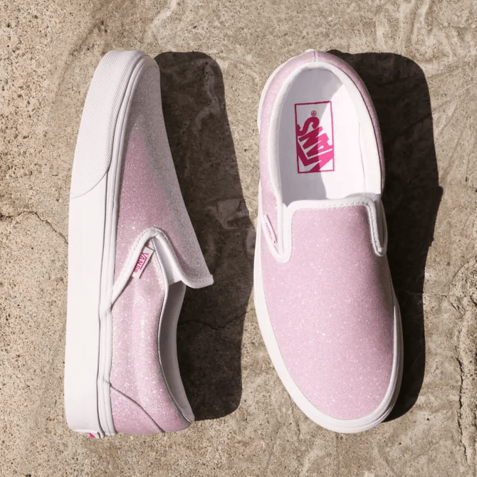 Pink vans glitter hot sale